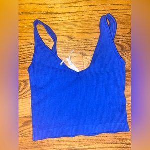 blue cropped top